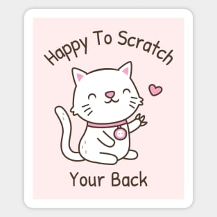 Cute Cat With Claws Happy To Scratch Your Back Magnet